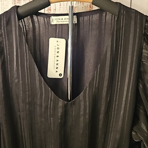 Jon & Anna Contemporary Semi-Sheer V-neck Blouse - Picture 4 of 10